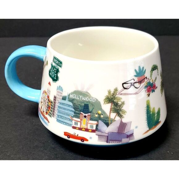 Los Angeles Coffee Mug Tea Cup LA Landmark Porcelain Vibrant Color Grace Teaware - Picture 3 of 9